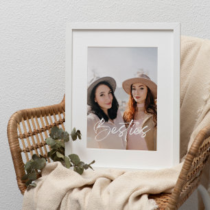 Modern Elegant Besties Photo for Best Friends Poster