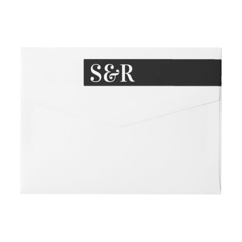 Modern Elegant Big Monogram Bold Simple Wedding Wrap Around Label