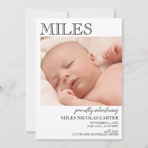 Modern Elegant Birth Announcement