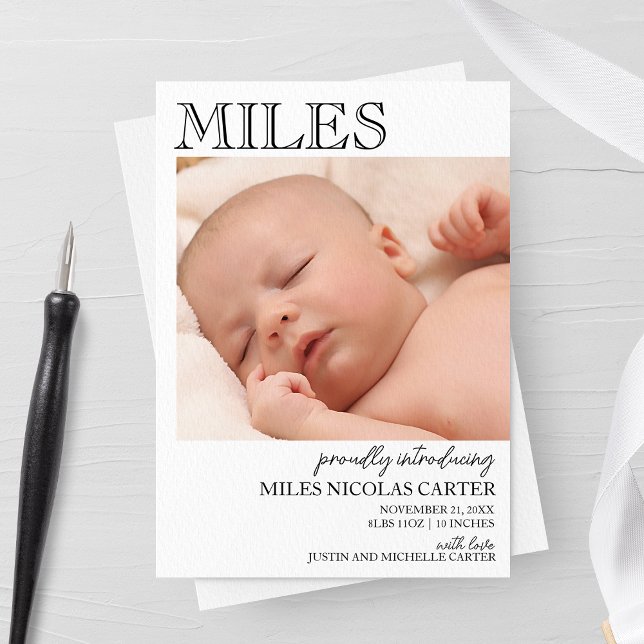 Modern Elegant Birth Announcement (Creator Uploaded)