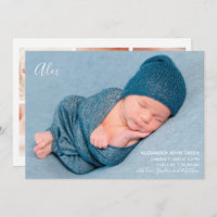 Modern Elegant Birth Announcement Photo Card