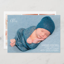 Modern Elegant Birth Announcement Photo Card