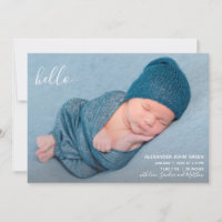 Modern Elegant Birth Announcement Photo Card