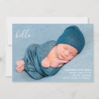 Modern Elegant Birth Announcement Photo Card