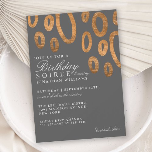 Modern Elegant Birthday Soiree Party Invitation