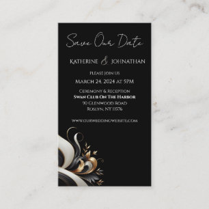 Modern Elegant Black and Gold Business Card