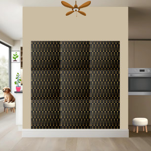 Modern Elegant Black and Gold Geometric Hexagon  Ceramic Tile