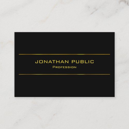 Modern Elegant Black And Gold Glamour Template Business Card