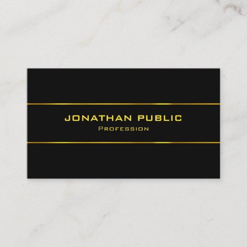 Modern Elegant Black And Gold Glamour Template Business Card