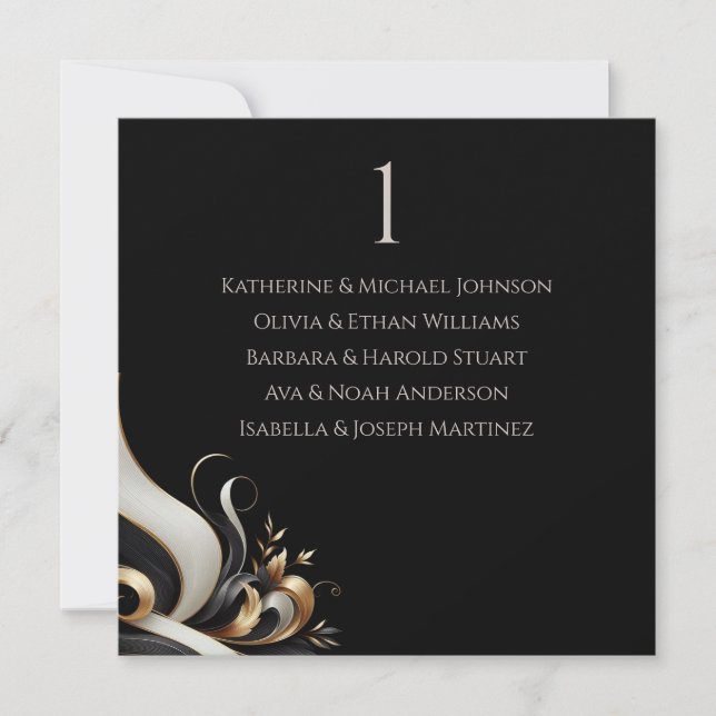Modern Elegant Black and Gold  Invitation (Front)