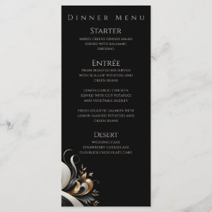 Modern Elegant Black and Gold  Menu