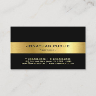 Modern Elegant Black and Gold Template Trendy Business Card