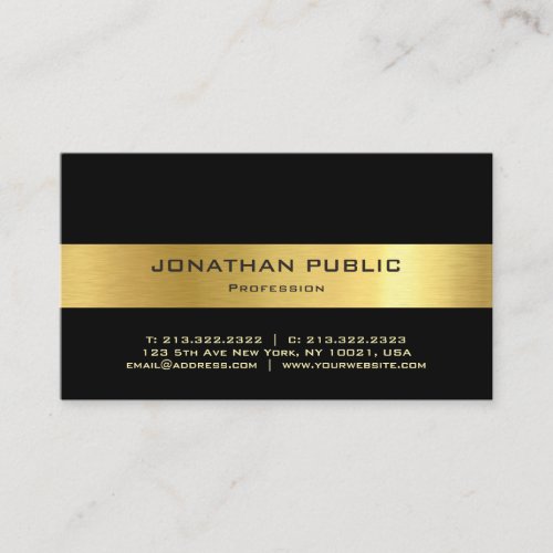 Modern Elegant Black and Gold Template Trendy Business Card