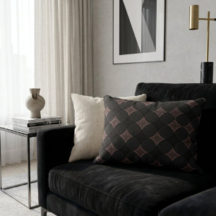 Modern Elegant Black and Light Pink Pattern Accent Pillow