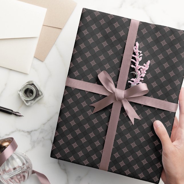 Modern Elegant Black and Light Pink Pattern Wrapping Paper (Creator Uploaded)