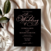 Modern Elegant Black and Rose Gold Wedding