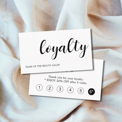 Modern Elegant Black and White Beauty Loyalty Card