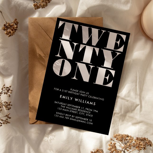 Modern Elegant Black and White Bold Typography Invitation (Creator Uploaded)