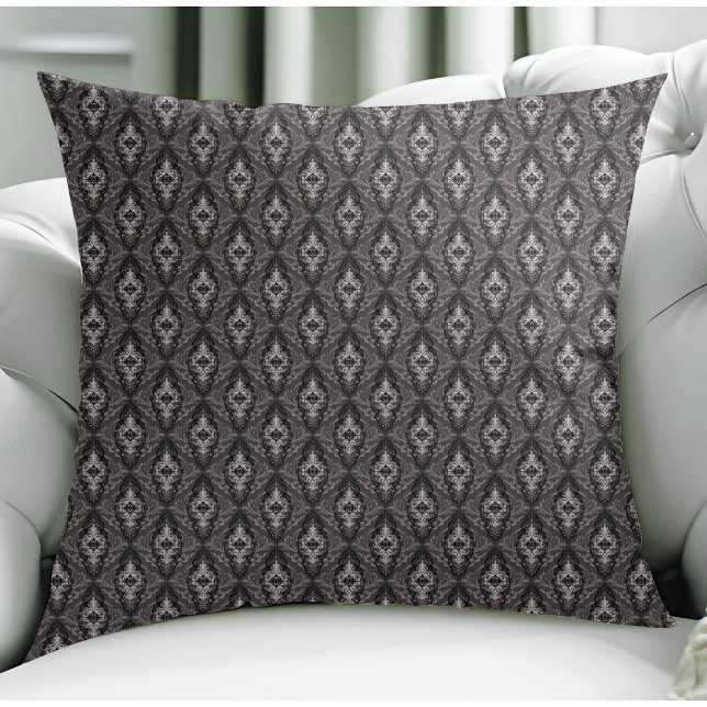 Modern Elegant Black And White Damask Pattern  Throw Pillow (Creator Uploaded)