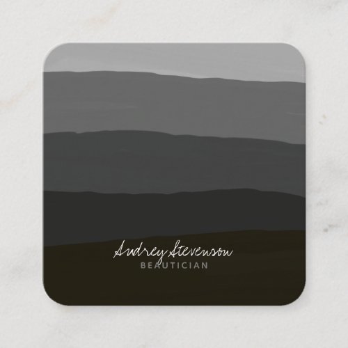 Modern Elegant Black and White Degradation Square Business Card