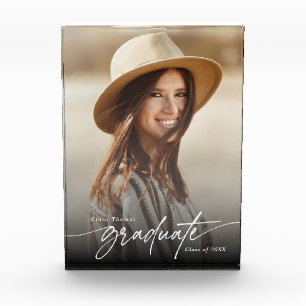 Modern Elegant Black and White Graduate Photo