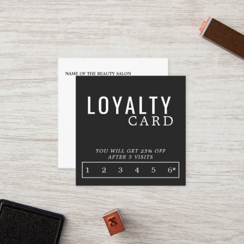 Modern Elegant Black and White  Loyalty Card