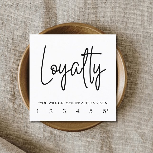 Modern Elegant Black and White Loyalty Card (Creator Uploaded)