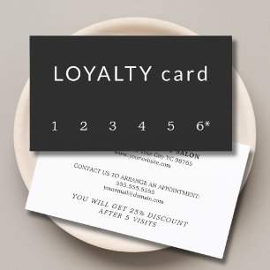 Modern Elegant Black and White Loyalty Card
