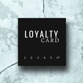Modern Elegant Black And White Loyalty Card by pro_business_card at Zazzle