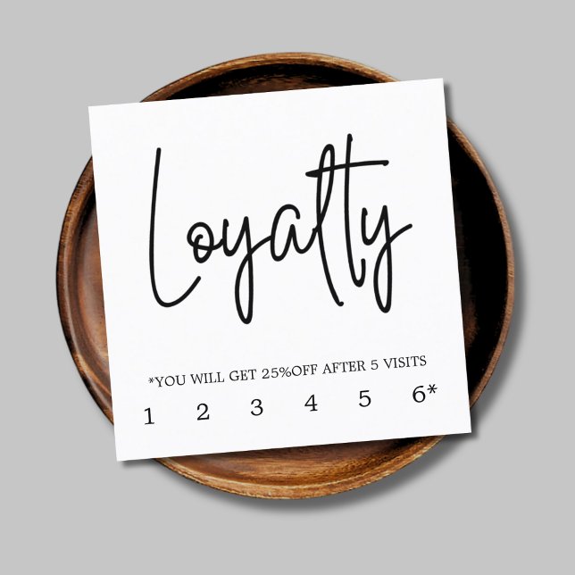 Modern Elegant Black and White Loyalty Card (Creator Uploaded)