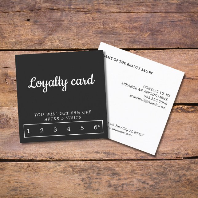 Modern Elegant Black and White  Loyalty Card (Creator Uploaded)