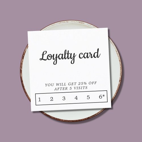 Modern Elegant Black and White Loyalty Card