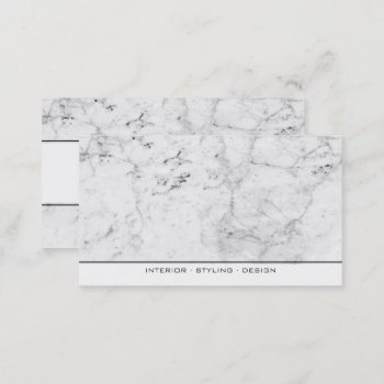Modern Elegant Black And White Marble Professional Business Card by busied at Zazzle