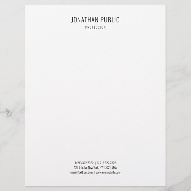 Modern Elegant Black And White Minimalist Template Letterhead (Front)