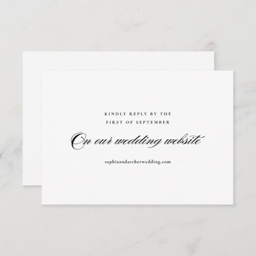 Modern Elegant Black and White Minimalist Wedding RSVP Card