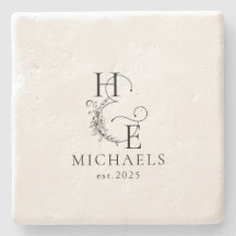 Modern Elegant Black and White Monogram