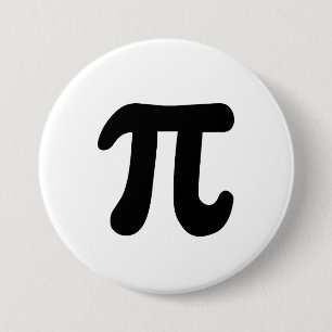 Modern, Elegant, Black and White Pi Symbol Button