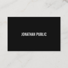 Modern Elegant Black And White Plain Professional Business Card