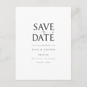 Modern Elegant Black and White Save the Date Postcard (Front)