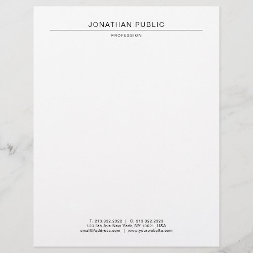 Modern Elegant Black And White Simple Template Letterhead