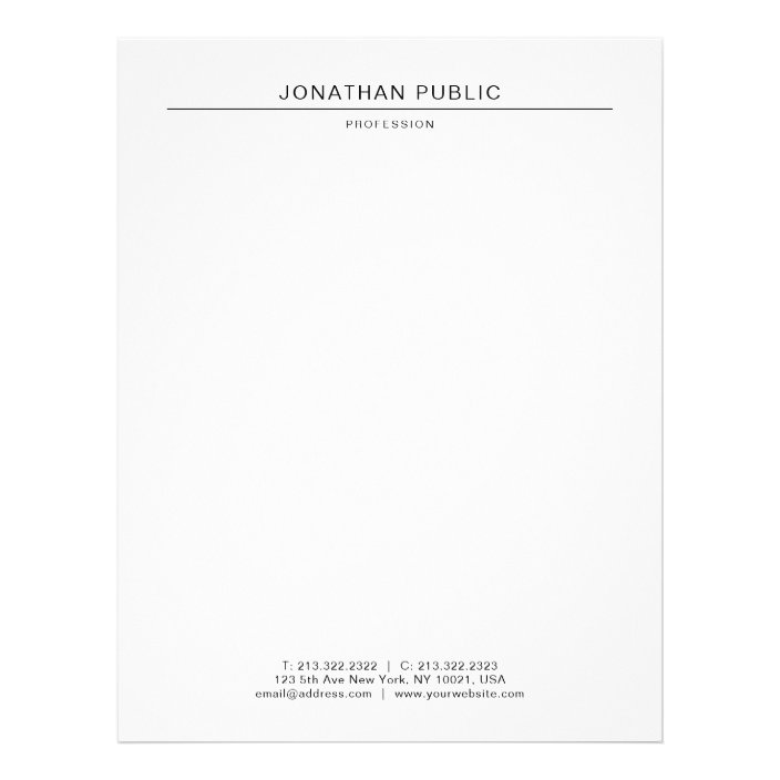 Modern Elegant Black And White Simple Template Letterhead