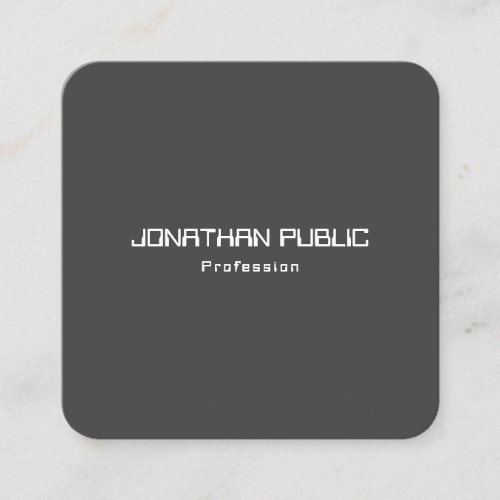 Modern Elegant Black And White Simple Template Square Business Card