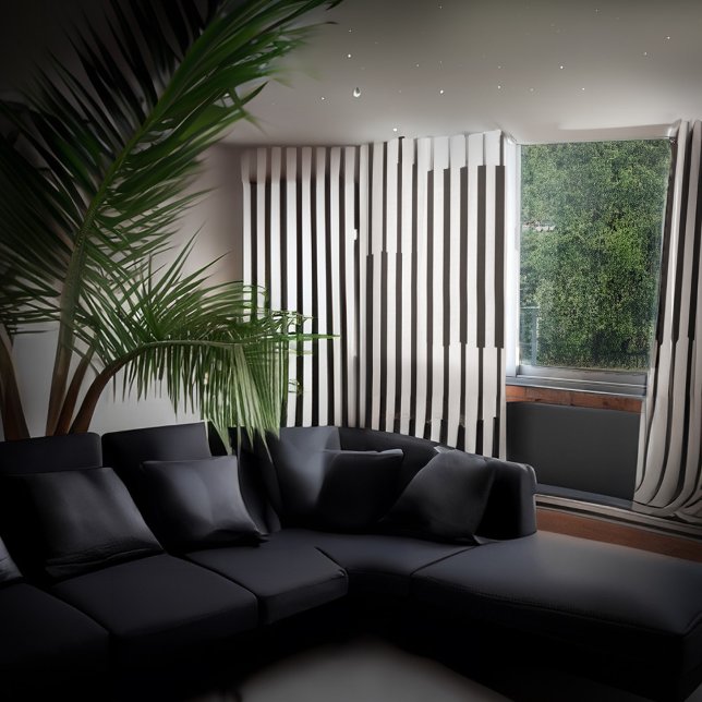 Modern Elegant Black and White Stripes Blackout Curtains (Modern Elegant Black and White Stripes Blackout Curtains is great for the modern look home or office)