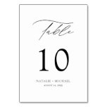 Modern Elegant Black And White Table Ten Wedding Table Number