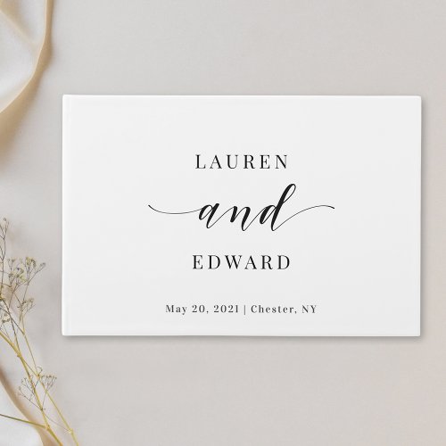 Modern Elegant Black and White Wedding Guest Book