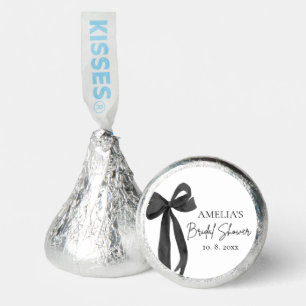 Modern Elegant Black Bow Bridal Shower Hershey®'s Kisses®