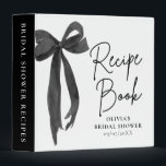 Modern Elegant Black Bow Bridal Shower Recipe Book 3 Ring Binder<br><div class="desc">Collect cherished recipes in style with this Modern Elegant Black Bow Bridal Shower Recipe Book Binder. Featuring a sleek black bow design and minimalist layout, this 3-ring binder is perfect for gathering favorite dishes from friends and family. Use it as a sweet keepsake for the bride-to-be or as part of...</div>