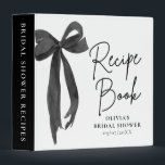 Modern Elegant Black Bow Bridal Shower Recipe Book 3 Ring Binder<br><div class="desc">Collect cherished recipes in style with this Modern Elegant Black Bow Bridal Shower Recipe Book Binder. Featuring a sleek black bow design and minimalist layout, this 3-ring binder is perfect for gathering favorite dishes from friends and family. Use it as a sweet keepsake for the bride-to-be or as part of...</div>