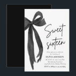 Modern Elegant Black Bow Sweet 16 Birthday Party Invitation<br><div class="desc">Celebrate in style with this Modern Elegant Black Bow Sweet 16 Birthday Party Invitation! 🎀✨ Featuring a chic black bow and a classy design, this invite sets the perfect tone for a glamorous and unforgettable Sweet 16 celebration. Personalize with your details and impress your guests with a sophisticated yet trendy...</div>