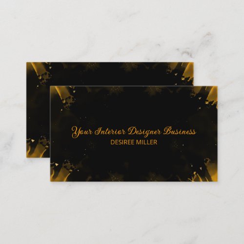 Modern Elegant Black Burnt Orange Watercolor Business Card